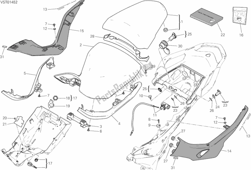 Todas as partes de Assento do Ducati Multistrada 1200 ABS USA 2015